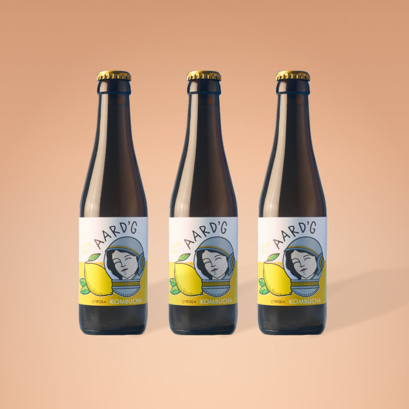 Kombucha citroen, suikervrij 3-pack