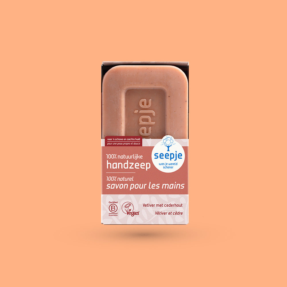 Handzeep blok, vetiver en cederhout