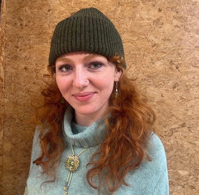 Merinowol muts, groen