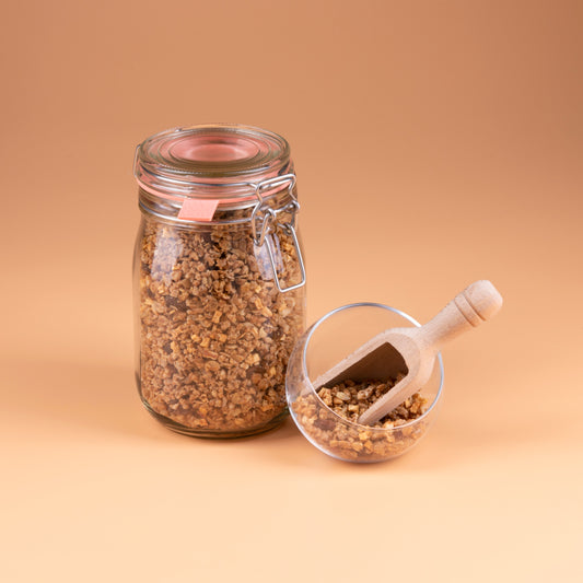 Bio krokante muesli, appel en kaneel