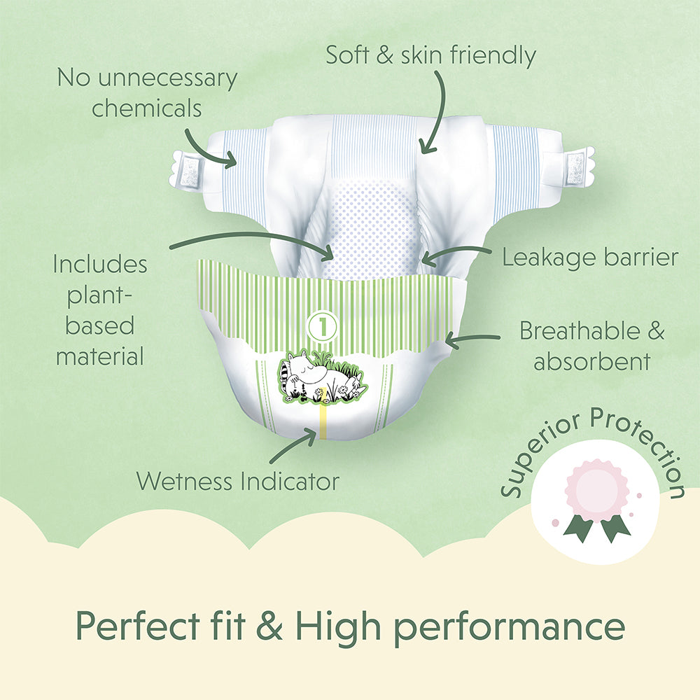 Moomin Baby luiers maat 1 (2-5 kg)