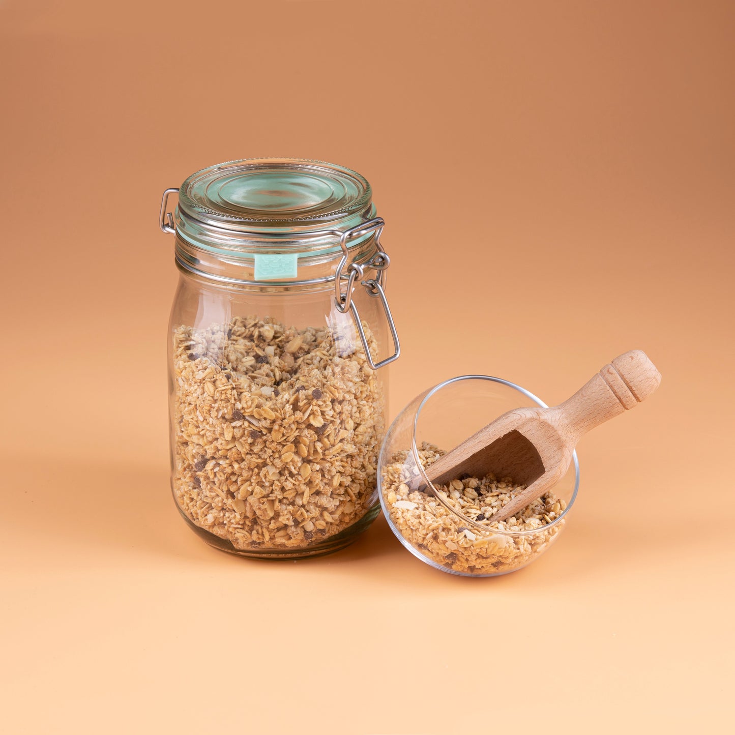 Bio krokante muesli, chocolade en banaan