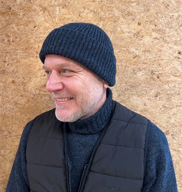 Muts van Merino- en Alpacawol, donkerblauw