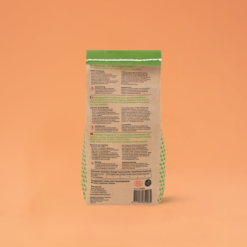 Vaatwastabletten plasticvrij, Ecocert (120 st)