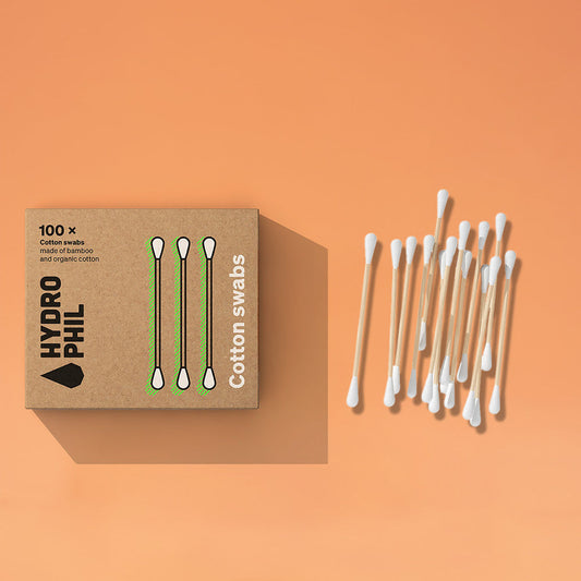 Wattenstaafjes van bamboe en bio-katoen