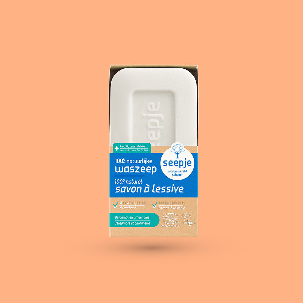 Waszeep en vlekkenzeep blok, bergamot en limoengras