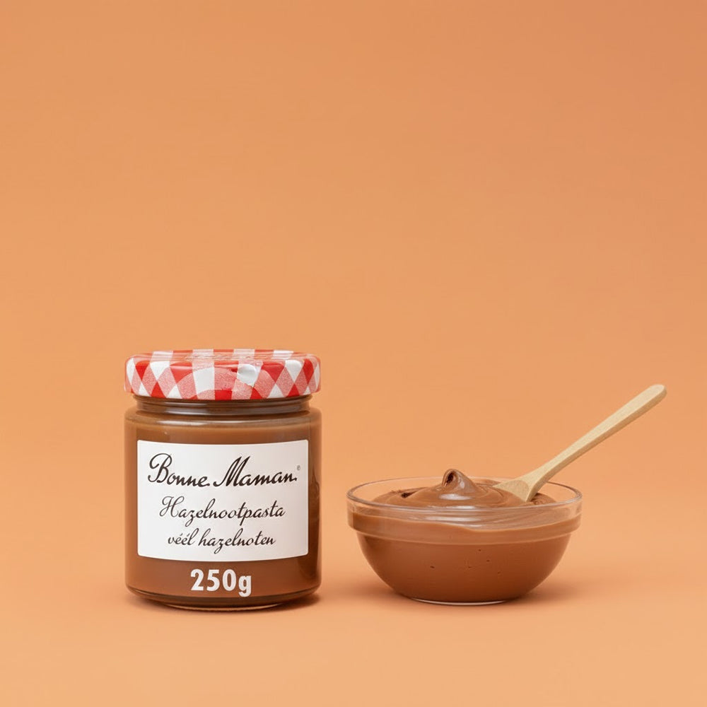 Verpieter me niet - Bonne Maman Hazelnootpasta
