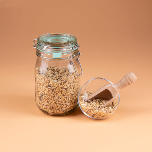 Bio krokante muesli, chocolade en banaan