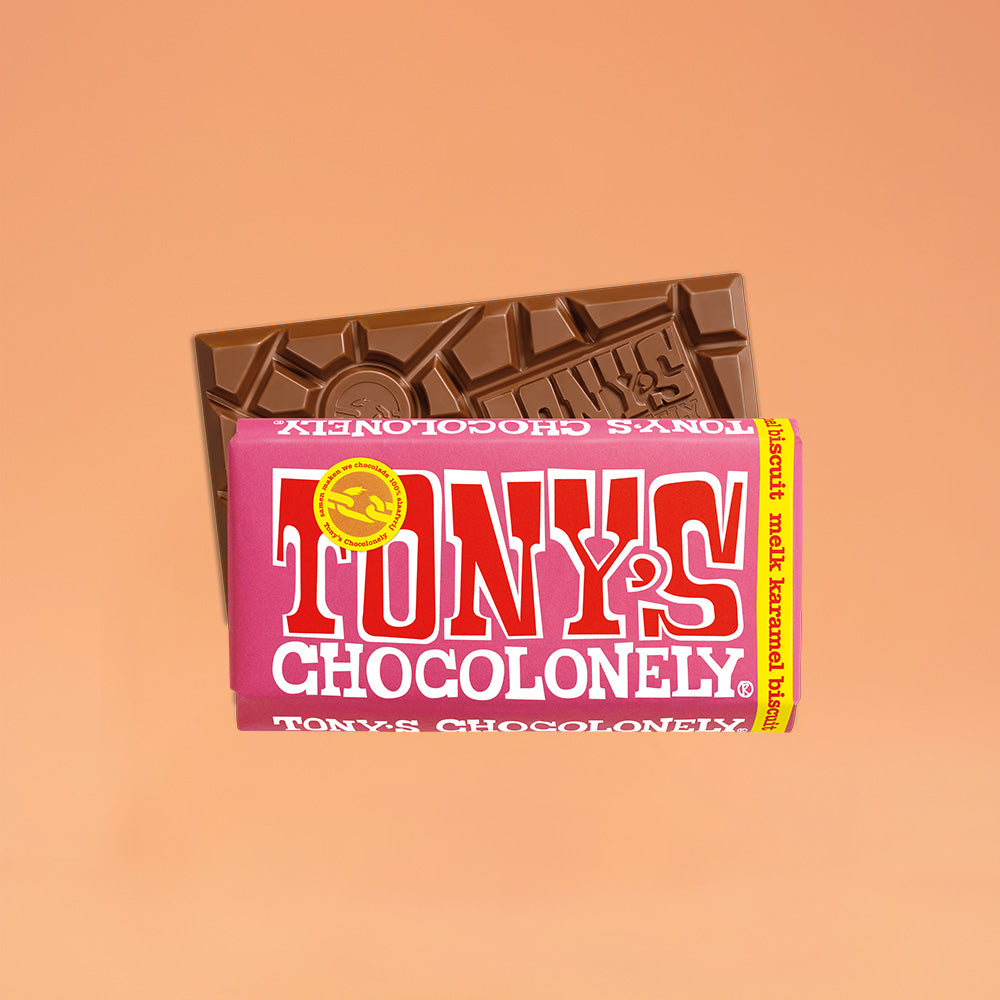 Verpieter me niet - Tony's Chocolonely Melk Karamelbiscuit